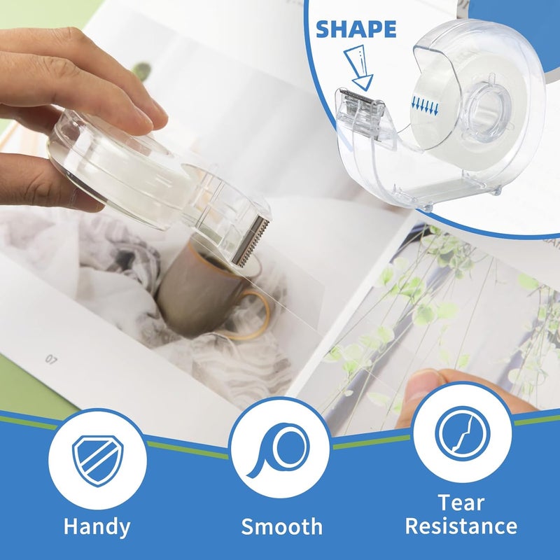 JEFURE 36 Pcs Transparent Tape with Dispenser, 0.7 in x 1000 in Clear Tapes and Refillable Dispensers, Office Tape Rolls with Dispenser Bulk for Craft Jobs, Gift Wrapping, Repairing, Home and School - Image 4